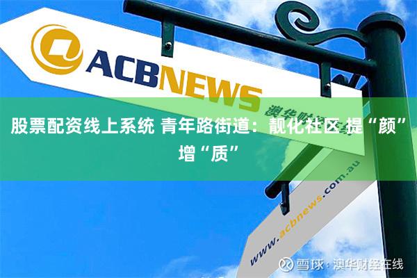 股票配资线上系统 青年路街道：靓化社区 提“颜”增“质”