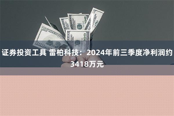 证券投资工具 雷柏科技：2024年前三季度净利润约3418万元